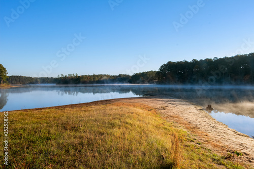 Early Morning Fog on Clarke's Hill Lake at Mistletoe State Park, Georgia 