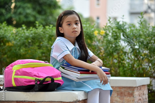 Canvas Print Serious School Girl Wearing School Uniform