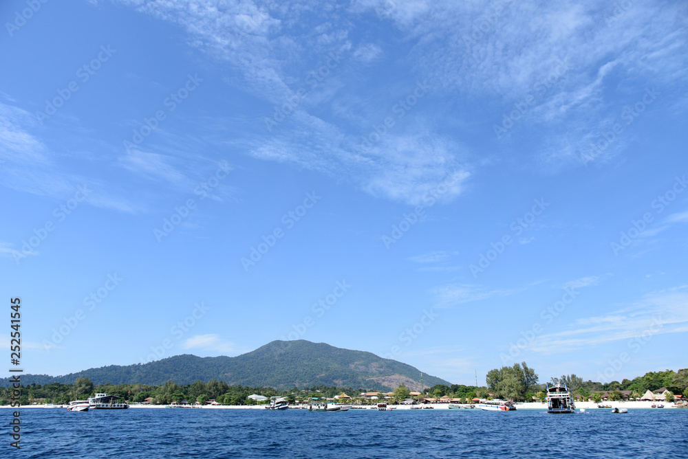 Beautiful tropical Lipe Island and clear sea water Thailand