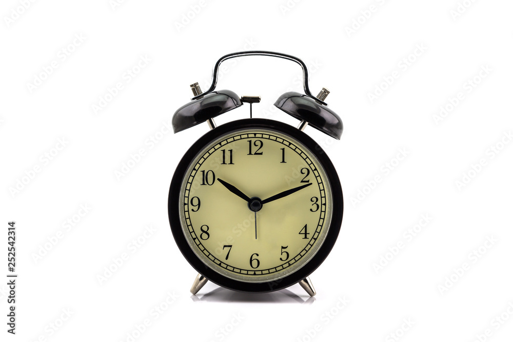 Retro alarm clock isolated on white Retro alarm clock isolated on white