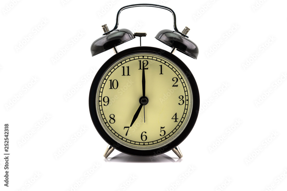 Retro alarm clock isolated on white Retro alarm clock isolated on white