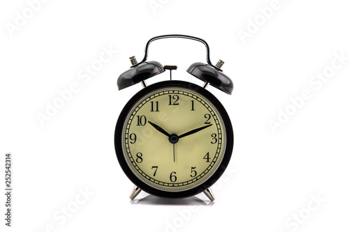 Retro alarm clock isolated on white