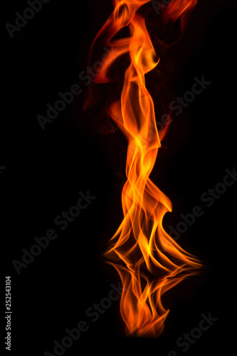 Fire flames on a black background © pandaclub23
