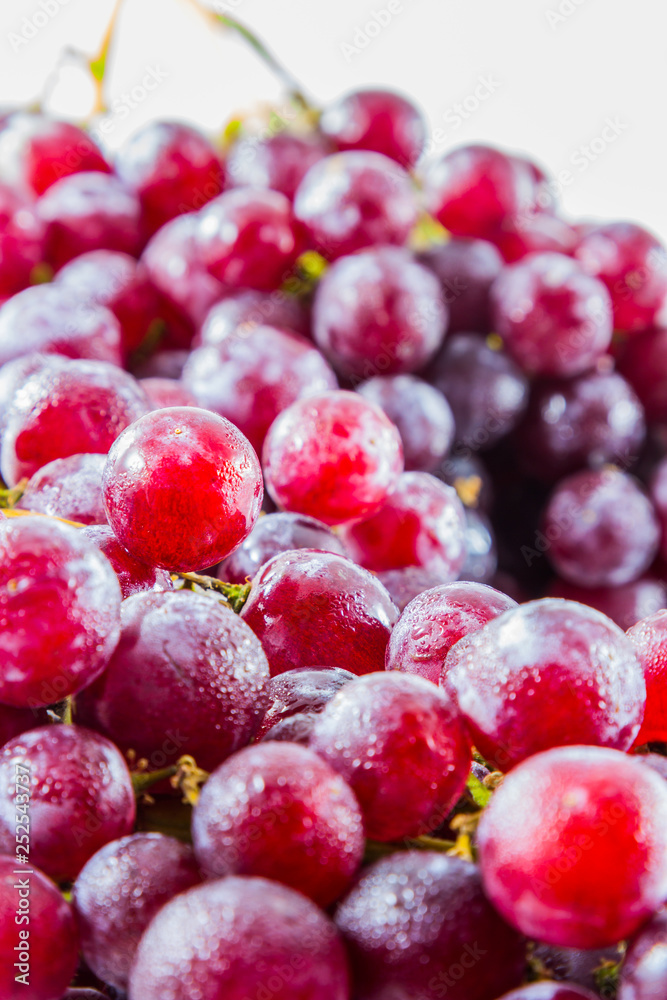 fresh red grape with water drop