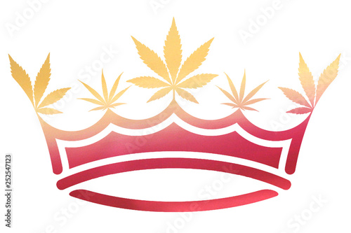 Pink & Gold Ombre Metallic Marijuana / Cannabis Leaf Crown