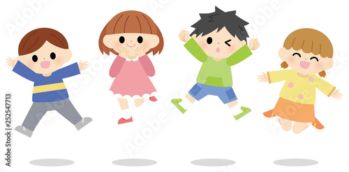 子供　ジャンプ　イラスト