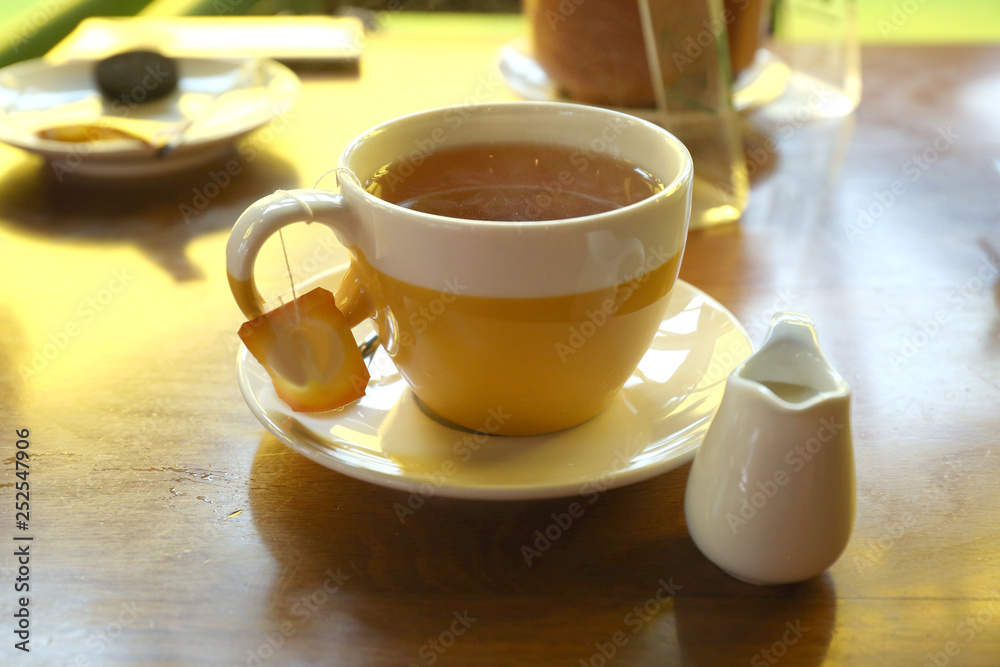 Hot tea with milk Hot tea with milk