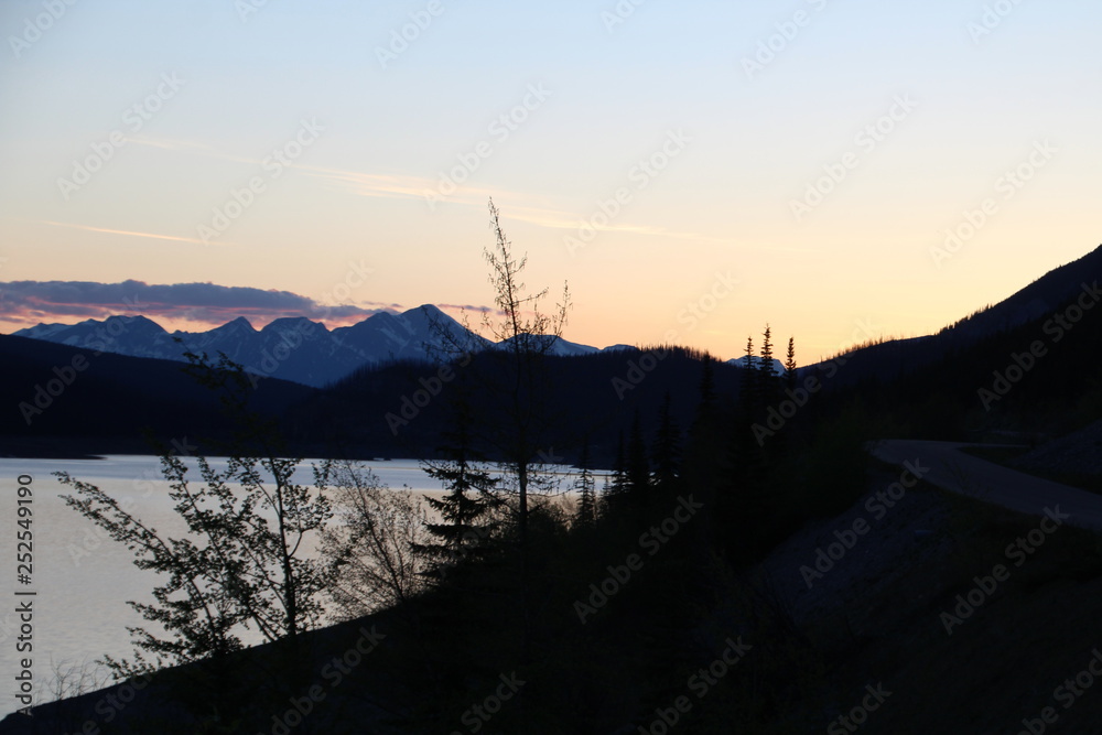 Sunset By Medicine Lake, Jasper National Park, Alberta