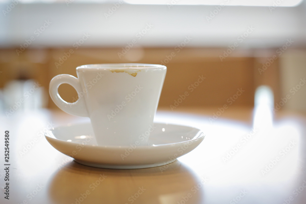 white coffee cup on wooden table white coffee cup on wooden table