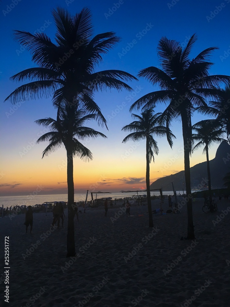 sunset at ipanema beach