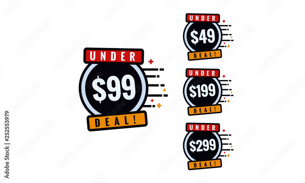 Under 49 99 199 299 Deal Sale Sticker