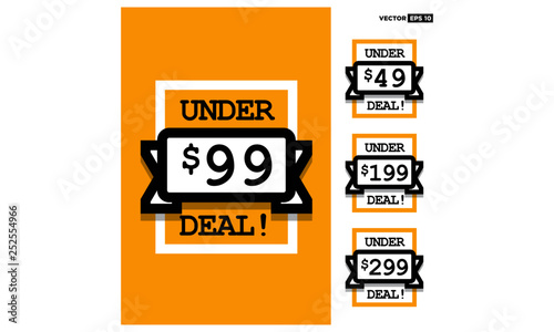 Under 49 99 199 299 Deal Sale Sticker