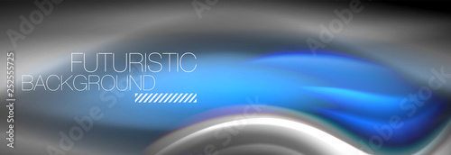 Fluid colors mixing glowing neon wave background, holographic texture