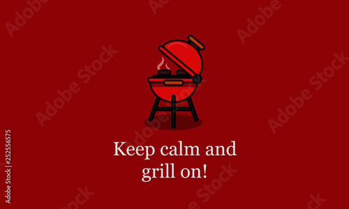 Keep calm and grill on barbecue Quote poster design