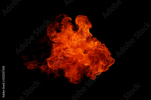 Fire flames on black background. © prasong.