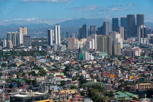 Aerial view of dense buildings and houses at Manila  Philippines