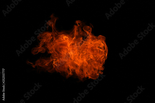 Fire flames on black background. © prasong.