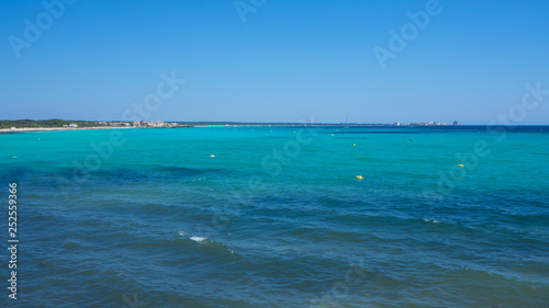 Sa Rapita, Mallorca Spain. Amazing landscape of the charming Es Rapita beach and turquoise sea