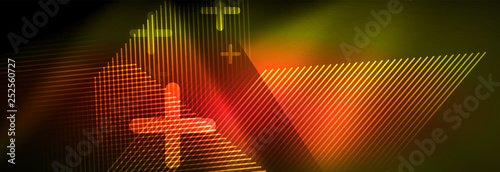 Abstract neon glowing light background. Dark background with lights. Abstract background with neon lights, night view.