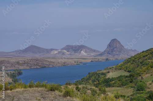 View to Joghaz water reservoir at the border between Armenia and Azerbaijan