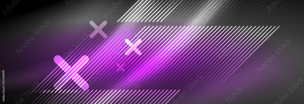 Shiny glowing lights neon color design background