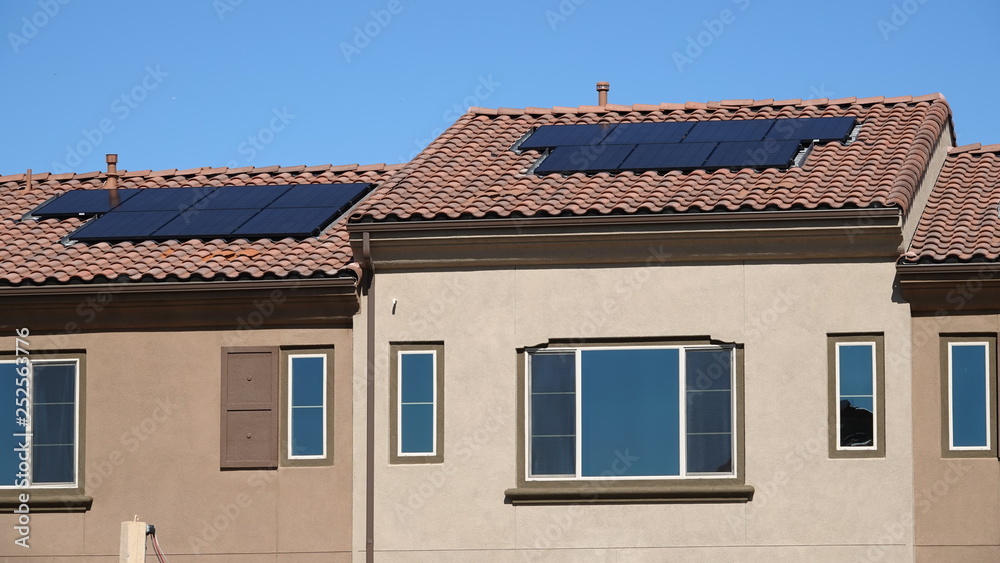 Solar panels on new condo construction