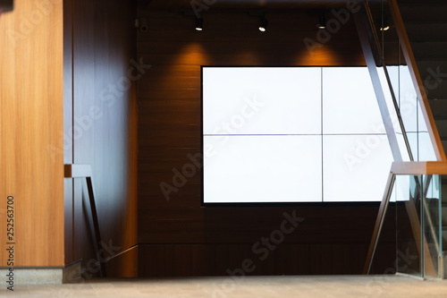 large billboard. black advertising led board empty space for text.