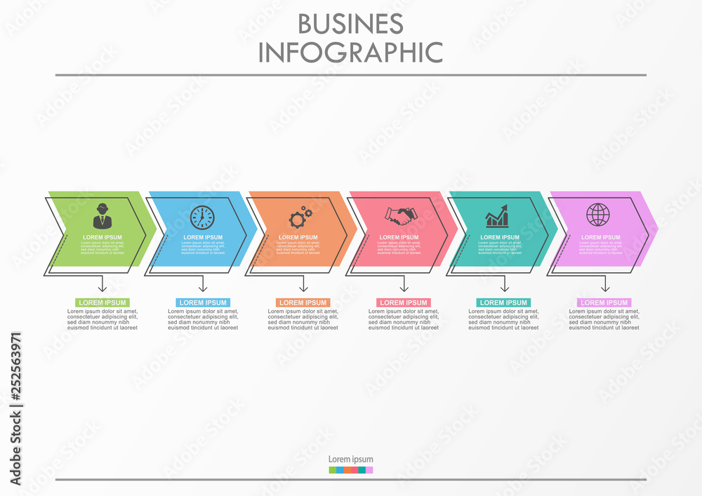 Fototapeta Business data visualization. timeline infographic icons designed for abstract background template milestone element modern diagram process technology digital marketing data presentation chart Vector