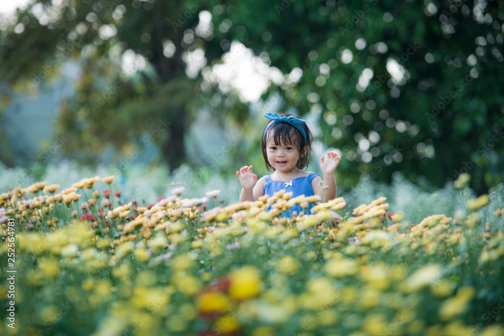 Girl in the flower garden Girl in the flower garden
