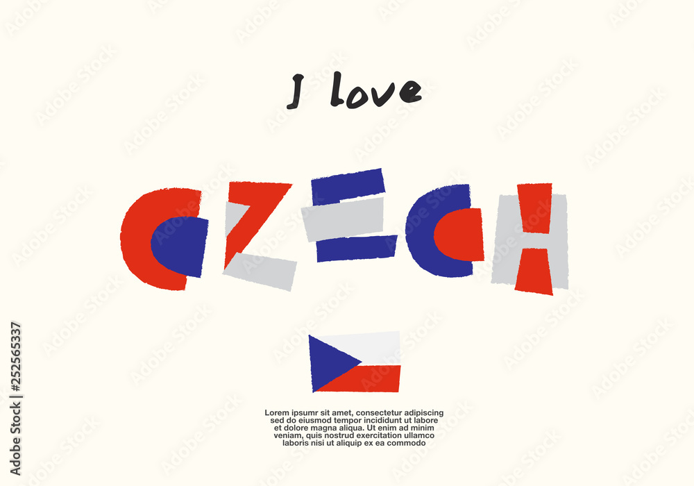 World Flag with fun geometrical alphabets : Vector Illustration 