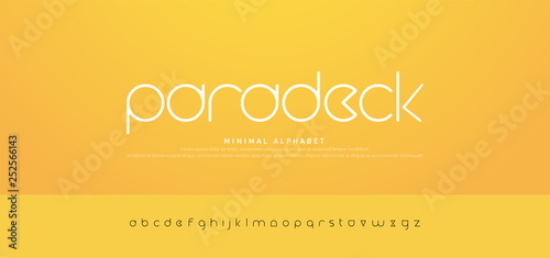 Minimal modern urban alphabet fonts. Typography simple round thin line font uppercase. vector illustration