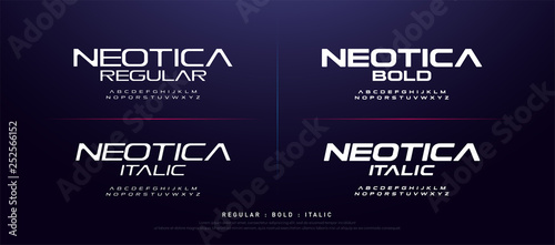 technology modern alphabet fonts. typography regular, bold and italic font uppercase techno concept. vector illustration