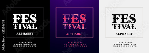 festival modern alphabet and number font set. Typography color paper cut fonts design for festival or celebration. vector illustration