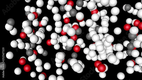 Red and White Balls Loop Moving, 3D Animation on Black Background