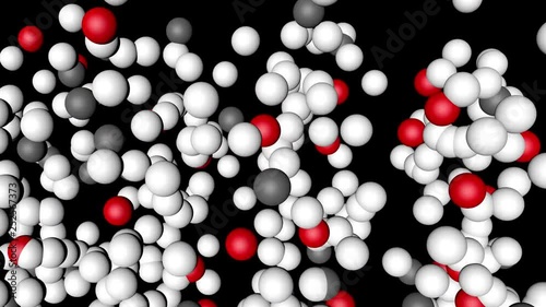 Red and White Balls Loop Moving, 3D Animation on Black Background