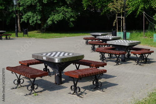 table for the game of chess and draughts in the park
