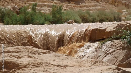Flash flood in the desert of Nahal Zin Negev