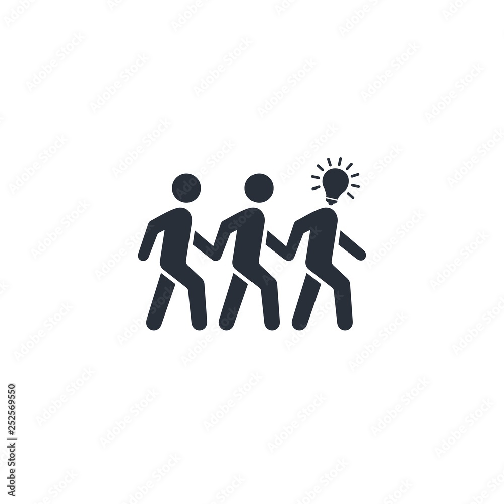 Business team with a leader. Vector icon.