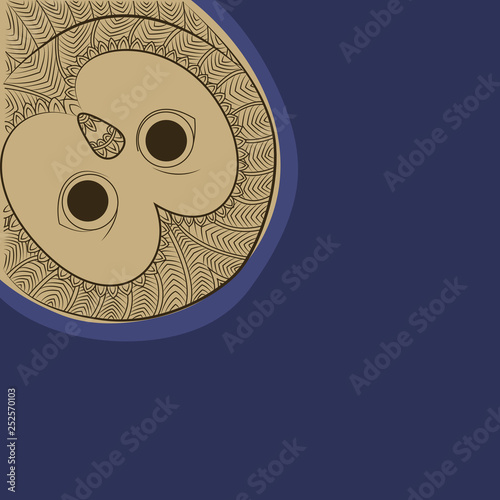 Doodle owl head.