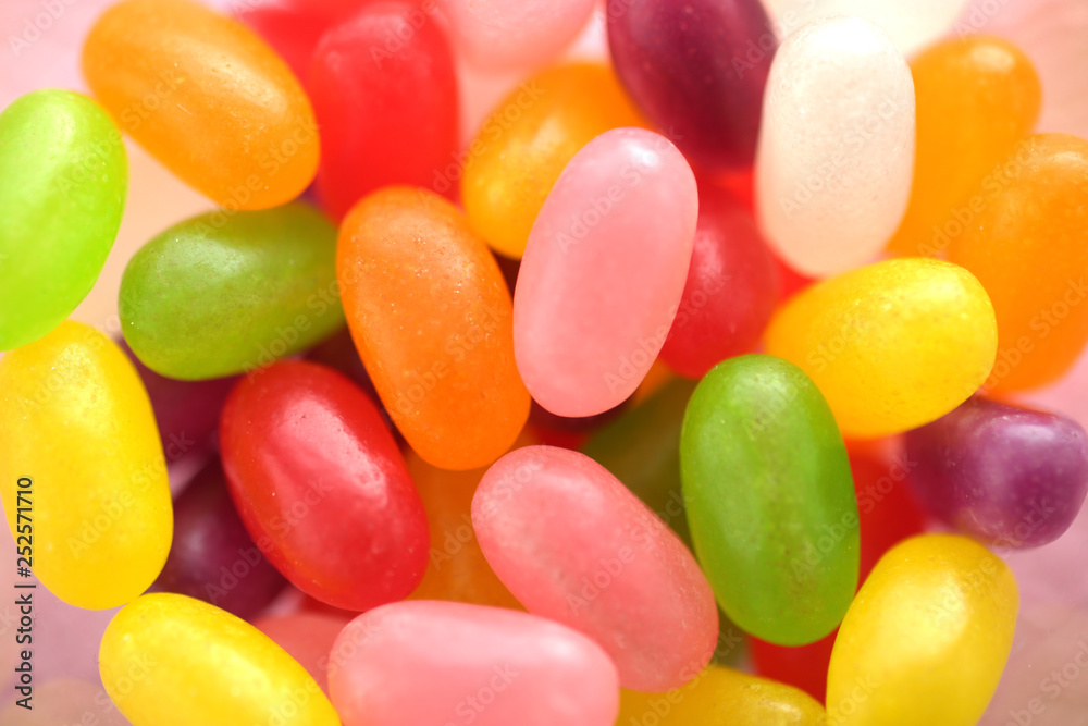 アップで撮影した砂糖菓子のゼリービーンズ アップで撮影した砂糖菓子のゼリービーンズ