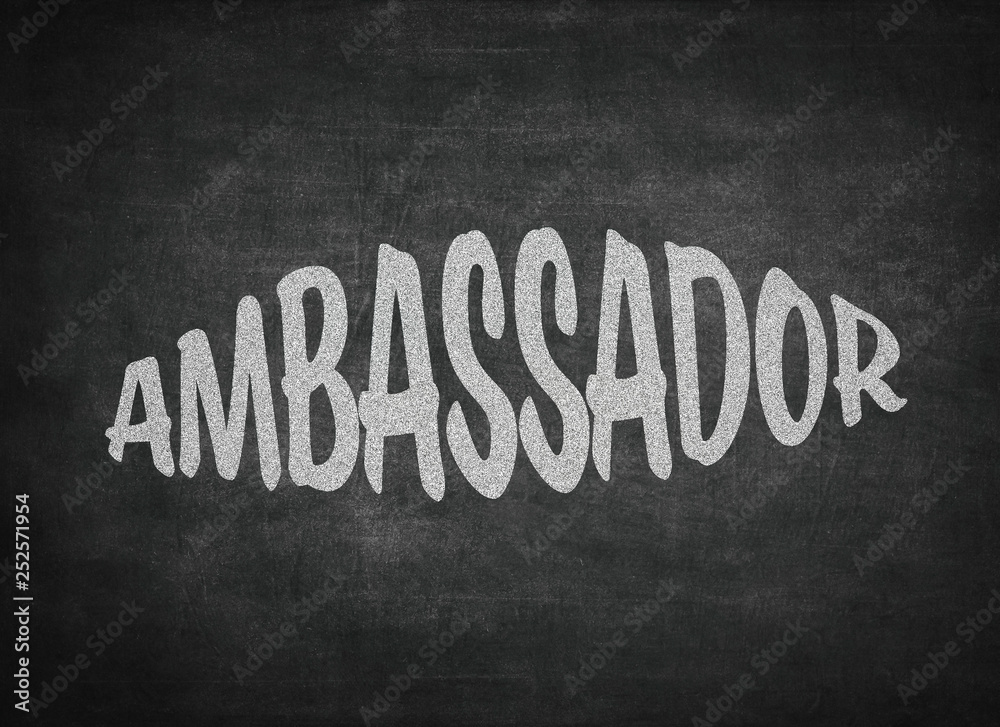 Fototapeta premium ambassador concept word on a blackboard background