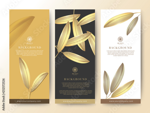 Branding Packaging tropical plant leaf summer pattern background, for spa resort luxury hotel, logo banner voucher, fabric pattern, organic texture. vector illustration.
