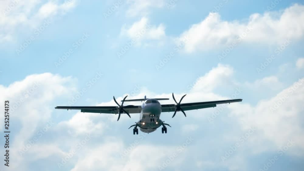 Turboprop aircraft approaching Turboprop aircraft approaching