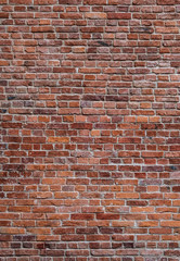 Poster Bakstenen muur Oude rode baksteen verweerd  © Alex
