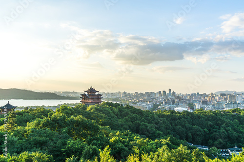 chenghuang pagoda in hangzhou china photo