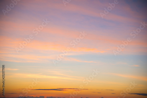 Sky gradient from blue to orange sunset