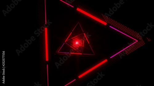 Magic triangle, endless tunnel, video loop.