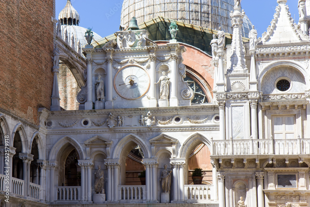 Courtyard of Doge's Palace or Palazzo Ducale in Venice, Italy.