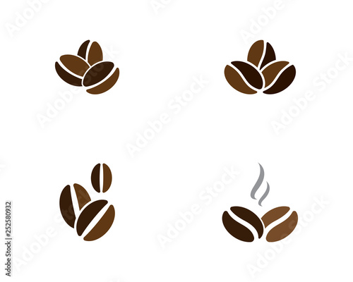 vector coffee beans template vector icon illustration design 