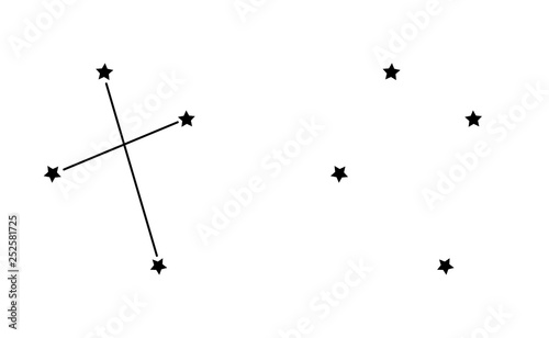 Southern cross, constellation of the southern hemisphere of the sky. Vector illustration.